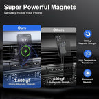 15W Magnetic Car Mount Wireless Charger for Samsung Galaxy S26 Ultra S25FE Z Fold7/Flip7 S24 S23Plus S22 S21 iPhone 17e 17 Pro Max 16e 16Plus 15,MagSafe Wireless Charger Air Vent Auto Car Phone Holder