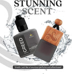 Greed Gift Set with Refill Bottle | Perfume Inspired Car Fragrances | Strong Car Freshener with Odour Eliminator Technology | Greed Automotive Freshener by Perfa