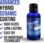 Wash&Shine 66 Graphene Ceramic Coating UV Nanotrace – High Gloss Hydrophobic Paint Protection for Cars, Motorcycles, Trucks, RVs, Boats – Easy DIY Application UV Nanotrace Technology 1fl oz