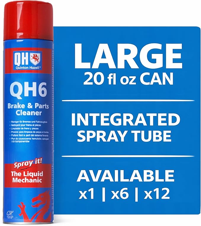 Quinton Hazell Brake Cleaner Spray Can, 20.3 fl oz (12 Pack) - QH6 Non-Chlorinated Parts Cleaner Removes Grease, Oil & Dirt, Stops Brake Squeal & Clutch Slip
