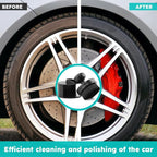 2 Pack Auto Detail Brushes, Tire Shine Applicator Brush, Automotive Tire Dressing Applicator Brush, High Density Portable Car Tire Brush with Seal Cover for Car Wash Kit(Black)