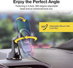 Scosche MPQ5WD MagicMount Pro Charge5 15W MagSafe Wireless Charging Dashboard/Windshield Phone Mount for Car, Magnetic Phone Holder Compatible with iPhone 12/13/14/15/16/Pro/Pro Max, Galaxy, and More