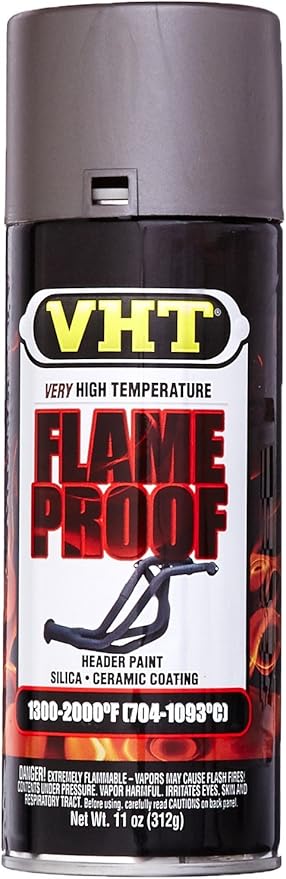 VHT SP998-6PK Flameproof Coating Very High Heat Spray Paint – Cast Iron Flat Finish – 11 oz Aerosol Can, 6 Pack