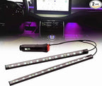 LED Interior Lights DC 12V Seat Ambient Light Cigarette Lighter, Car Uncer Dash LED Light Strip DRL Daylight Strip Car Atmosphere Lights-2 splitters in1 Pink
