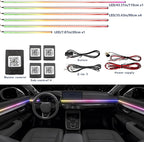 Acrylic Interior Car LED Lights,for Tesla Model 3 2020 Wireless APP 6 in 1,Ambient Lighting Kits Fiber OpticStrip LEDs, 16 Million Colors Music