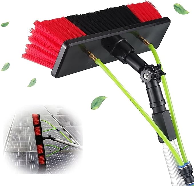 Telescopic Window Cleaning Pole with 26.5ft Hose - Extendable Cleaning Brush Kit (50cm Brush 10m Pole & 30cm Brush 11m Pole) for Efficient Water-Fed Window Cleaning