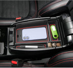 LUWU Center Console Organizer Compatible with Bronco Sport 2021-2026/Ford Escape 2020-2026 Accessories Armrest Console Storage Box Insert Tray ABS Material Black Coin Container Red