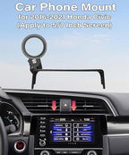 Car Phone Holder for Honda Civic 2016-2021 Accessories Apply to 5/7 Inch Touch Screen Fixed Clip Magnetic Cell Phone Mount Hands-Free 360 Degree Rotation