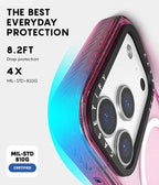 CASETiFY Impact iPhone 17 Pro Case [Slim/Compatible with Magsafe / 8.2 ft. 4X Military Grade Drop Protection] - Wild Squill Flowers - Clear Black