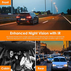 RexingUSA V2 PRO AI Dash Cam 3-Channel Front/Cabin/Rear 1080p Recording with Mobile App Night Vision Camera w/Front Collision Warning, Pedestrian Alert, Lane Departure Warning,Clear to Go Alert
