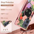 for Moto Edge 2024 Case - Compatible with MagSafe Women Girls Cute Magnetic Protective Phone Cover Kawaii Cat Flower Floral Heavy Duty Shockproof Design for Motorola Moto Edge 2024 Cases