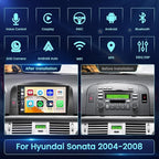 2+64GB Android 15 Car Radio for Hyundai Sonata 2004-2008 Wireless Carplay Android Auto, 9" Touch Screen Car Stereo GPS Navi, WiFi, Bluetooth, Backup Camera, FM RDS Radio, EQ DSP, SWC