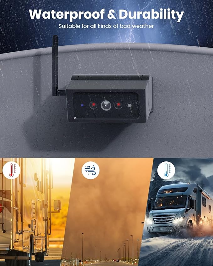 AUTO VOX Wireless Backup Camera Magnetic:Portable No Wiring 1 Min Install Trailer Hitch Camera,2-Channel HD 1080P Car Monitor & IR Night Vision Back Up Camera Systems for Truck,RV (7.2 inch)