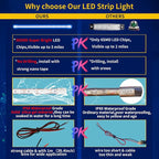 DUOFU365 Blue Led Strip Light,IP68 Waterproof Car Exterior Light Strip,Golf cart led Lights Cuttable for Automotive Motorcycle Golf Cart Marine Boat Cargo Home Decoration Led Strip,12inch (Pack of 4)