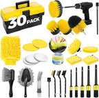 ALFLOD 30Pcs Car Detailing Kit, Car Wash Cleaning Kit, Auto Detailing Drill Brush Set, Car Cleaning Gel, Car Cleaning Supplies for Interior, Exterior, Wheels, Windows