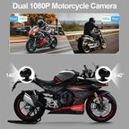 Artman Motorcycle Dash cam Front and Rear, 7'' IPS Touch Screen, Portable Motorcycle Carplay for Apple Carplay and Android Auto GPS Navigation System, TPMS Compatible, IP67 Waterproof & 64G SD Card