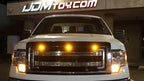 iJDMTOY 3pc Set Custom Retrofit Amber Yellow Front Grille Mesh Mount LED Lighting Kit Compatible with Trucks SUVs