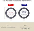 PZOZ A/B Dual-Sided (1 Set) Magnetic Ring Sticker for MagSafe iPhone 16 Holder Phone Case Suction Cup Wireless Charger Car Mount Bathroom Kitchen, for iPhone 15 14 13 12 Pro Max, Samsung (Black)