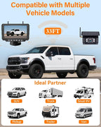 Rohent Solar Wireless Backup Camera for Trucks: 7" HD 1080P Monitor, 1-Min Easy Magnetic Install, Night Vision, Dual Antenna Boost Signal for Pickups - Designed for Long-Distance Drivers and Campers