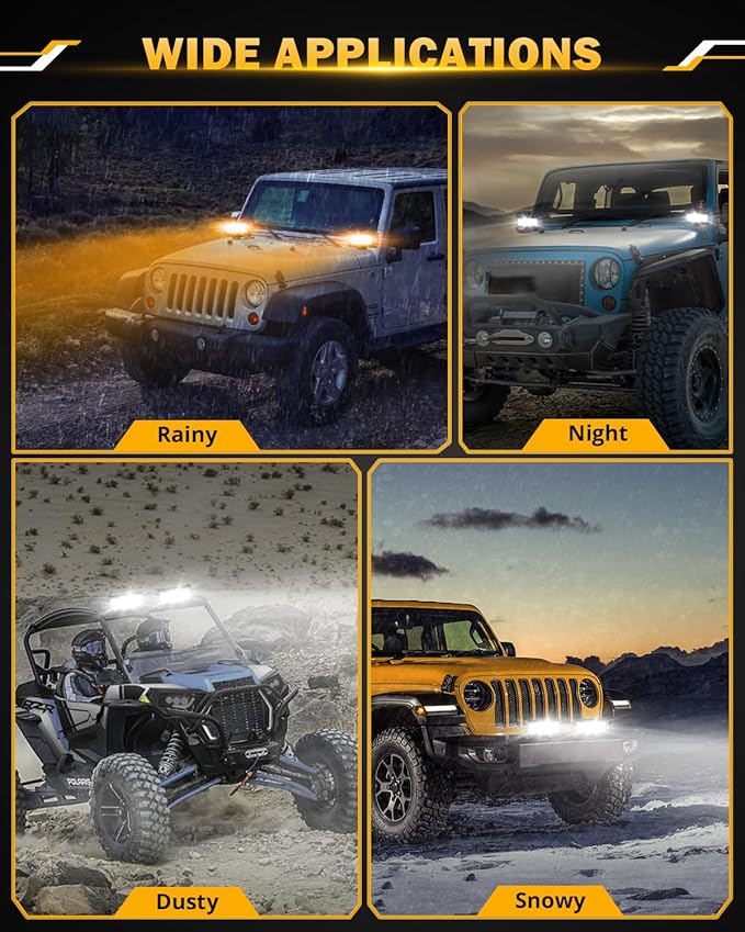 Auxbeam 7 Inch 300W LED Light Bar, 6 Modes Strobe Amber Fog Light Dual Color Spot Flood Offroad Driving Lights, Memory Function LED Work Lights for Truck Car ATV