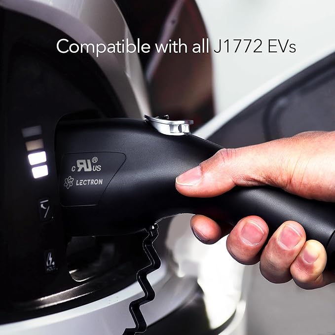 Lectron Level 1 / Level 2 EV Charger (12 Amp / 40 Amp) with Dual Charging Plugs (NEMA 5-15 & 14-50) - Portable Electric Car Charger Compatible with All J1772 EVs (Black)