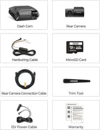 THINKWARE ARC900 2CH 4K HDR Dual Dash Cam Front and Rear - 4K+2K STARVIS 2, Super Night Vision 4.0, Low Power Parking Mode, 3.5" IPS Touchscreen, 5GHz Wi-Fi, GPS (64GB MicroSD & Hardwiring Cable Incl)
