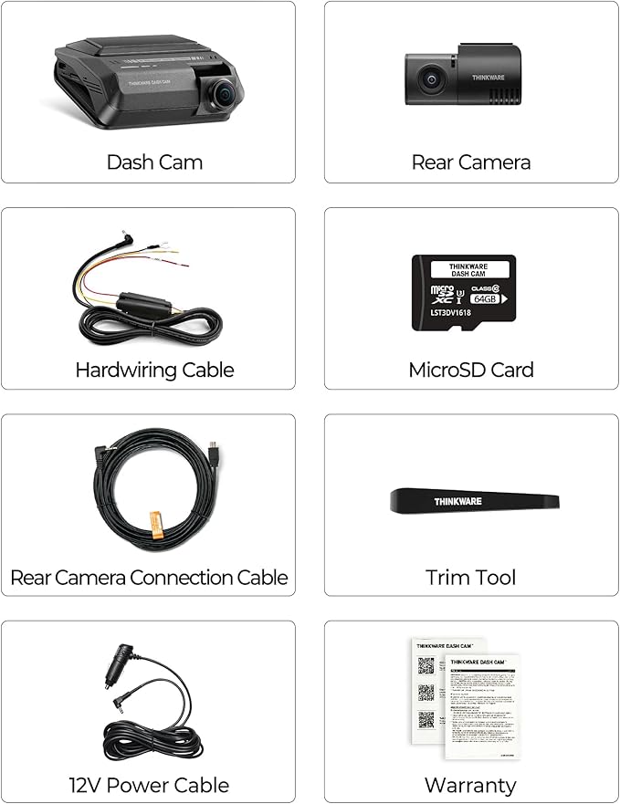THINKWARE ARC900 2CH 4K HDR Dual Dash Cam Front and Rear - 4K+2K STARVIS 2, Super Night Vision 4.0, Low Power Parking Mode, 3.5" IPS Touchscreen, 5GHz Wi-Fi, GPS (64GB MicroSD & Hardwiring Cable Incl)