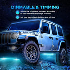 Rock Lights for Trucks 10 Pods RGB LED Rock Lights with Bluetooth APP/Remote Control Music Mode Extension Cords Underglow Lights IP68 Waterproof Neon Light Kits for Car Jeep Offroad Pickup