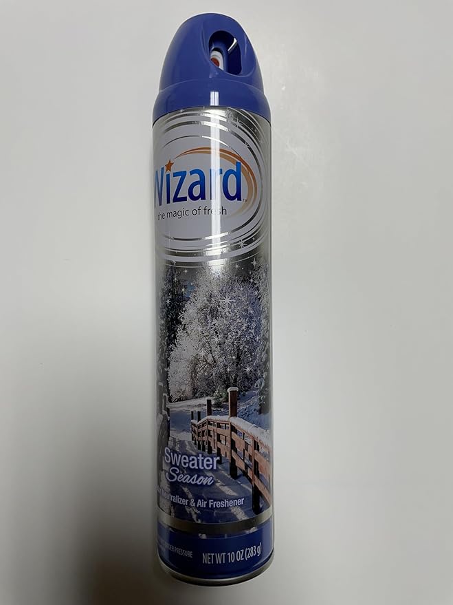 Wizard The Magic of Fresh | Odor Neutralizer & Air Freshener - 10 Oz. Sweater season (Pack of 4) (Packaging May Vary)
