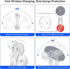 Laptop Phone Holder, Magnetic Phone Stand 15W Fast Wireless Charger for MagSafe for iPhone 17/16/15/14/13/12 & All Phones for Tesla (Silver)