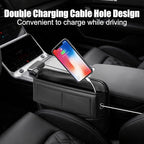 chfine Car Seat Gap Filler Organizer, Universal Premium Leather Car Gap Filler with Card Slots for Front Seat Between Car Seat and Console Hold Phone, Sunglasses, Keys, fit for Car Suv Truck (2)