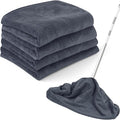 4 Pack Extra Large Microfiber Cleaning Cloths 20"x30", Lint-Free Reusable Towels for Home, Glass, Windows, Office, Kitchen, Bathroom – Gray