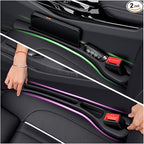 2PCS Car Seat Gap Filler Organizer,Soft Car Gap Filler Organizer for Filling Gaps with Storage Slots,Versatile Cars Seat Gaps Fillers Strip Cars Interior Accessories