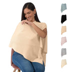 Breathable Nursing Cover Up for Breastfeeding - Privacy Nursing Covers - Newborn Essentials Must Haves - Improved Ponchy by Gold Mamas - Nude