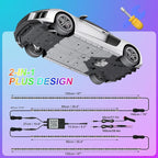 YUGUANG 4Pcs Underglow LED Lights for Cars, 16 Million Colors APP Control Car Underglow Kit Music Sync RGB Under Glow LED Car Strips Light Kit for Cars Trucks SUVs