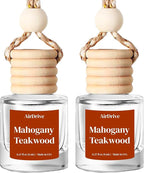 Car Air Freshener Mahogany Teakwood 2 Pack Hanging Air Freshener Diffuser, Cute Car Accessories, Air Freshner for Women & Men Gift, Non-Toxic Car Scent, Long Lasting Oil Diffuser, Made in USA