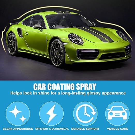2PCS Car Coating Spray, Quick Effect Coating Agent, Advanced Car Quick-Acting Coating Agent for Most Colors & Finishes, Scratch Wax Coating Spray for Shine & Protection