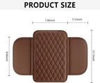 Stacool Upgraded Car Center Console Cover,Microfiber Leather Car Armrest Cover Cushion with 2 Storage Bags,Universal Car Armrest Storage Box (Brown)