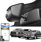 Mangoal Front 4K & Rear 1080P Dash Cam Custom for Dodge RAM 1500/2500/3500 2013 2014 2015 2016 2017 2018,(Model C),Check Model Carefully,OEM Look,WiFi & App,128GB Card