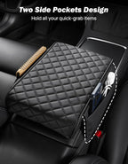 JOYTUTUS Center Console Cover for SUV Sedan, Thick Arm Rest Pad with Storage Bag Leather Middle Console Protector, ‎12.6" x 7.8" x 2.16"