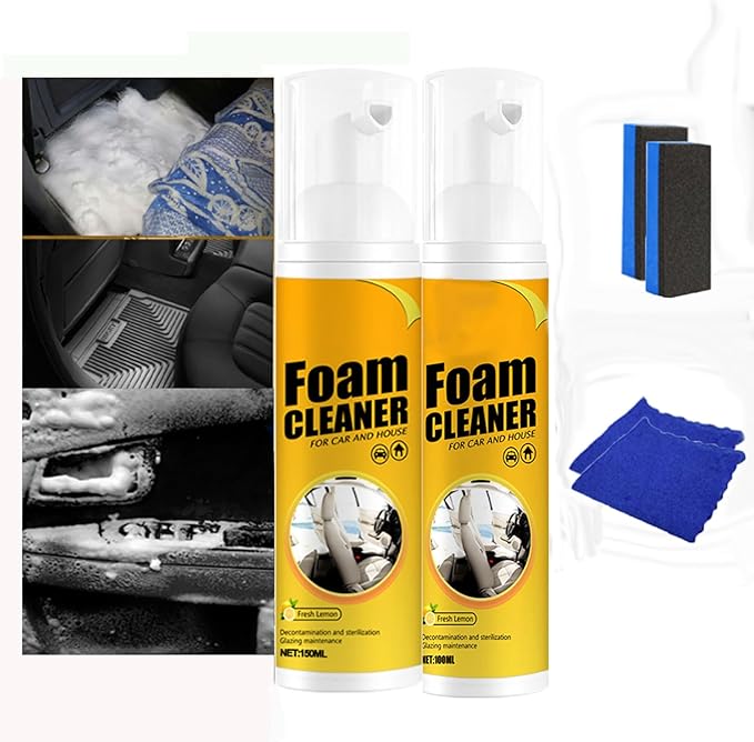 100ml Polishing Cleaner Car Interior, Car Steering Wheel Foam Cleaner, All Purpose Waterless Interior Polish Detailer and Cleaner (100ml 2)