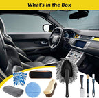 Professional Car Interior Detailing Kit - Scratch-Free Brushes, Vent Cleaner & Gel for Deep Clean | 10-Piece Set to Clean Leather Dashboard AC Vents (SUV Truck Car)