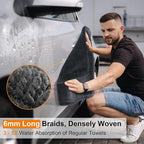 KZKR 2 Pack Car Drying Towel, Dual Sided Microfiber Cleaning Towels (24x35+16x16), 1300GSM Ultra Absorbent, Streak Free, No Scratch, Machine Washable