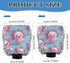 Car Cleaning Mitt Cute Pink Axolotls on Blue Chenille Microfiber Washing Gloves Wash Mitt for Car Washing and Detailing, 8.07" x 11.8"