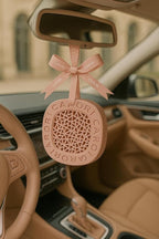 Car Air Freshener Diffuser – Sandalwood Vent Clip Inspired by 1 Hotel, Long-Lasting Natural Scent, Sleek Refillable Design, Eliminates Odors – Pink