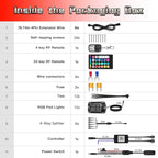 12 Pods RGB LED Rock Lights for Trucks ATV UTV Golf Cart RZR Offroad SUV Cars, Waterproof Multicolor Neon Underglow Kit with Bluetooth APP/RF Remote Control, Vehicle Accent Underbody Light 12V