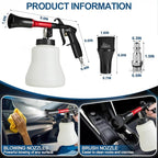PARAROSE Car Cleaning Gun Detailing Interior Dryer Air Blow Gun, High Pressure Blower Gun, Car Detailing Kit Interior Cleaner（1L Capacity，Black）