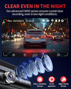 Dash Cam Front and Rear, 4K Full HD Dual Dash Camera for Cars, Built-in Memory Card Monitoring, 64GB Card, 5G WiFi GPS, Car Camera with 3" IPS Screen, 2160P Night Vision, 24H Parking Monitor