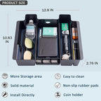 TOPINSTALL Blue Center Console Organizer Compatible with Chevy Silverado/Sierra 1500 2019-2022 and 2020-2023 Silverado/Sierra 2500HD 3500HD, Full-Size Tray (Full Console w/Bucket Seats ONLY)
