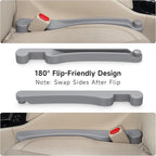 Givifive Car Seat Gap Filler Set of 2, 3IN1 Seat Side Gap Filler Plug with Storage Slot & Hook Function, Soft Foam Universal Fit Car SUV Truck Fill Gap Between Seats Console Organizer（Standard L Gray）